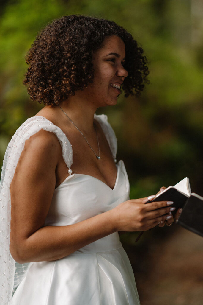 amazing couple reading their vows