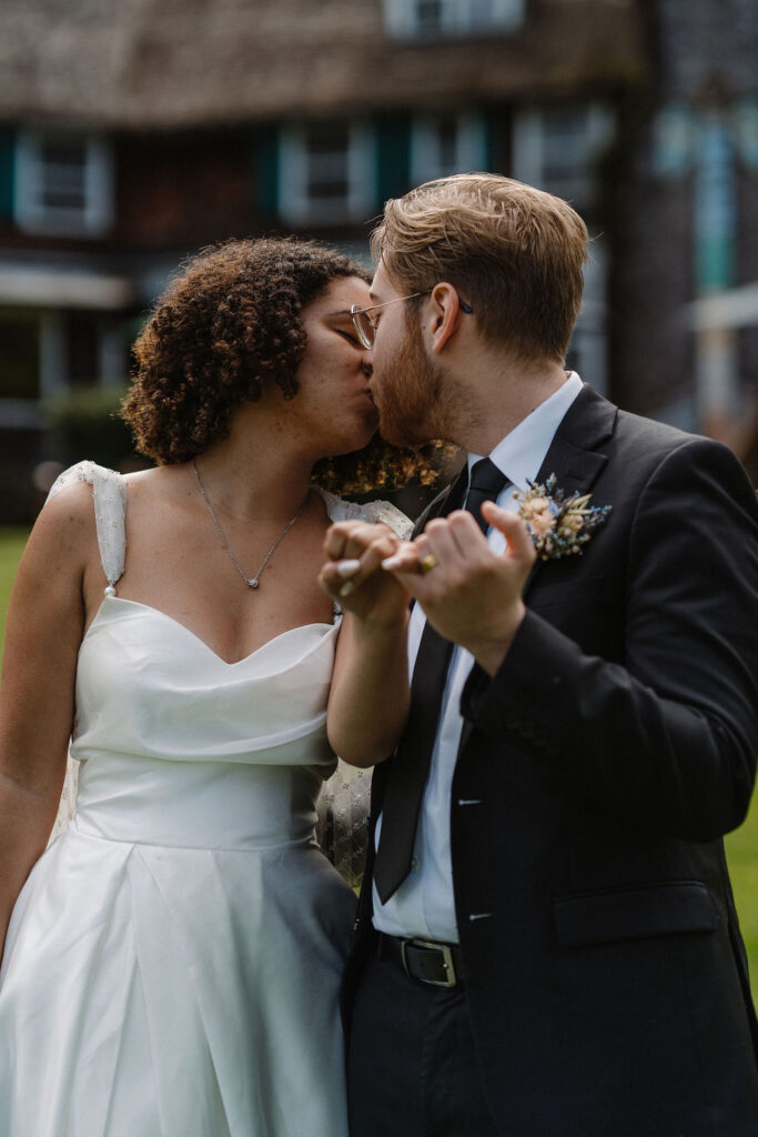 couple holding hands before their elopement