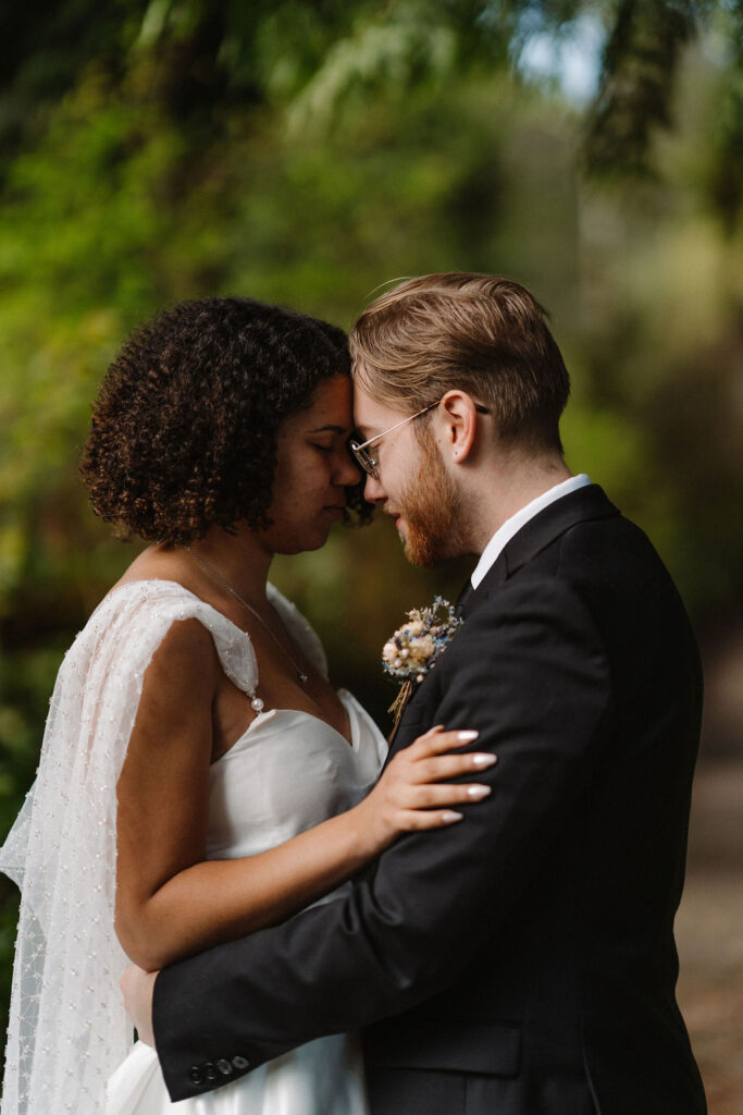 couple leaning towards each other