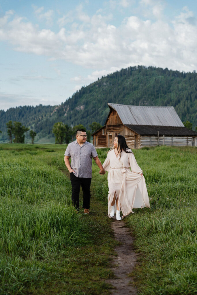 romantic boho engagement session 