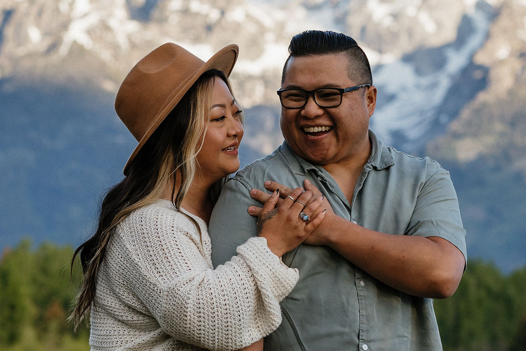 cute couple at their romantic boho engagement