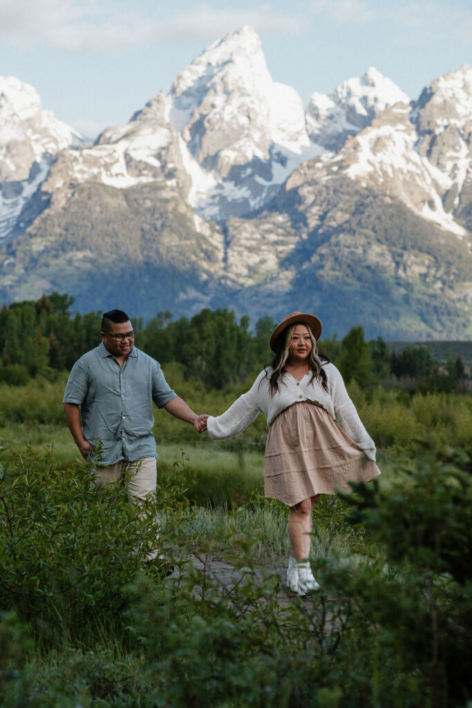 stunning couple holding hands 