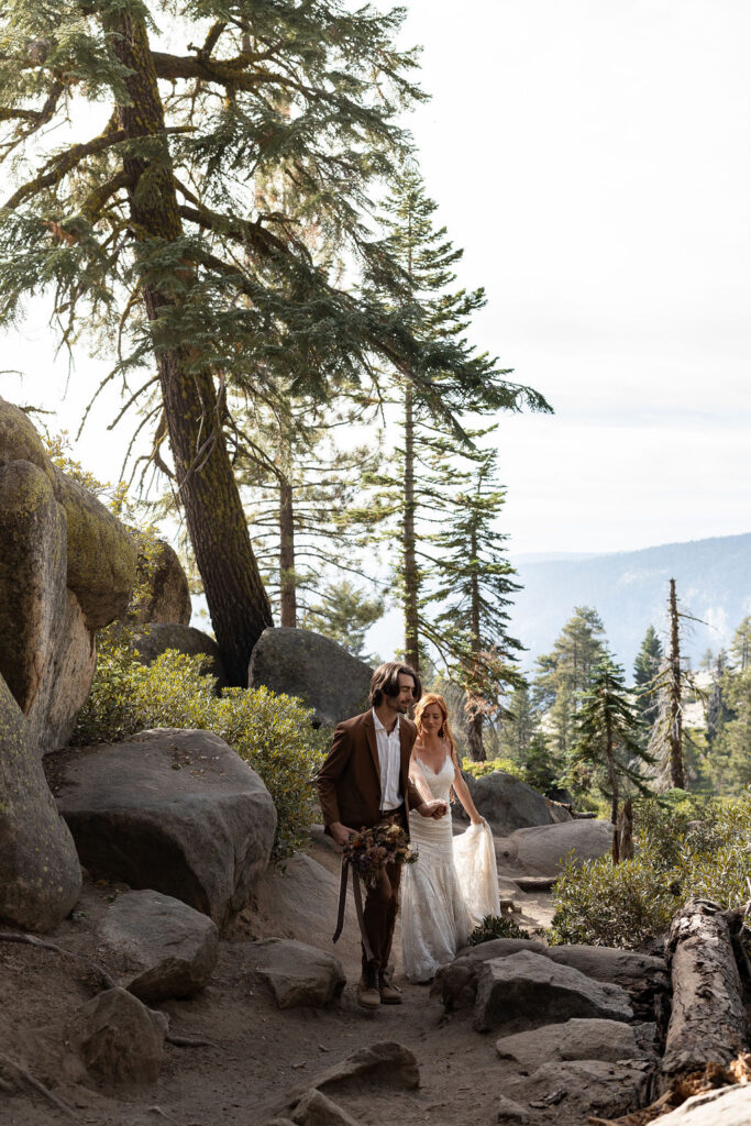 couple at their adventurous elopement