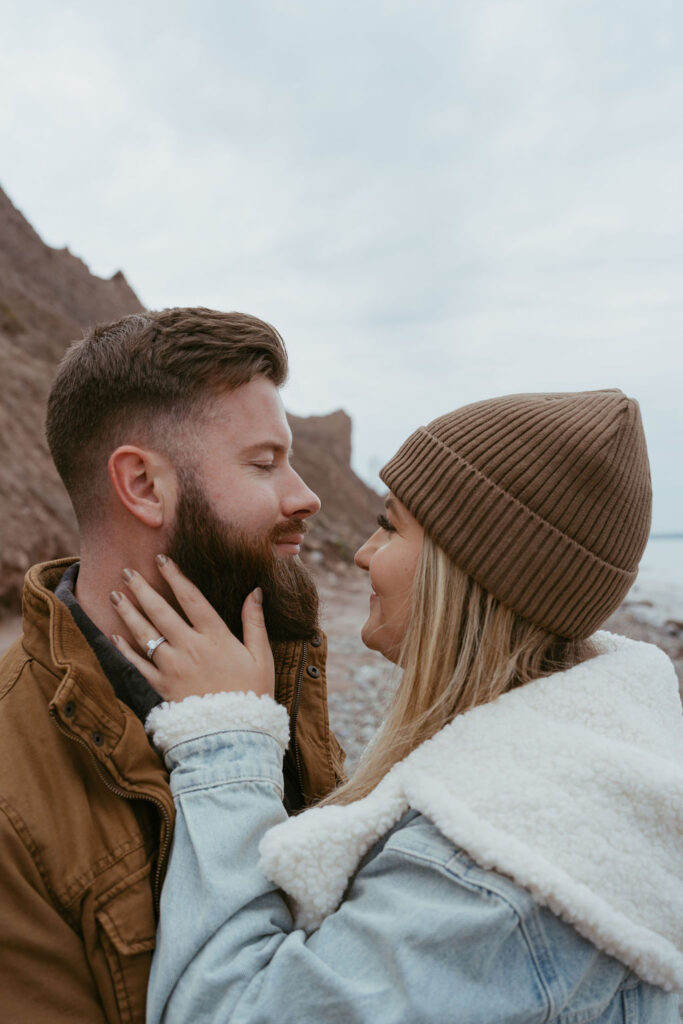 soon to be married couple at their engagement session