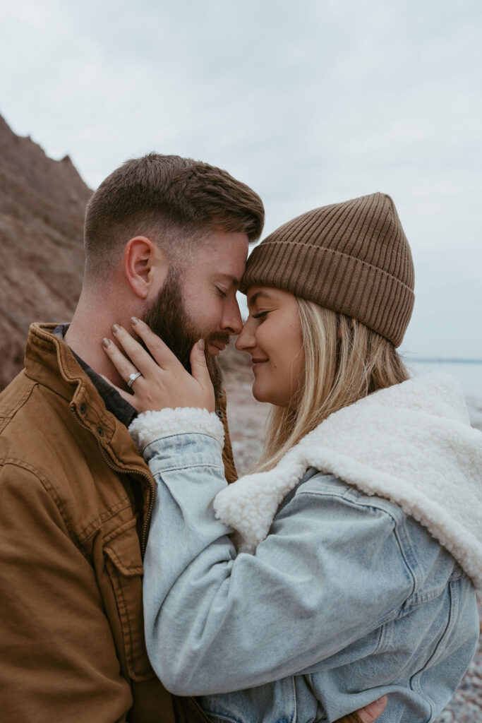 couple smiling at each other 