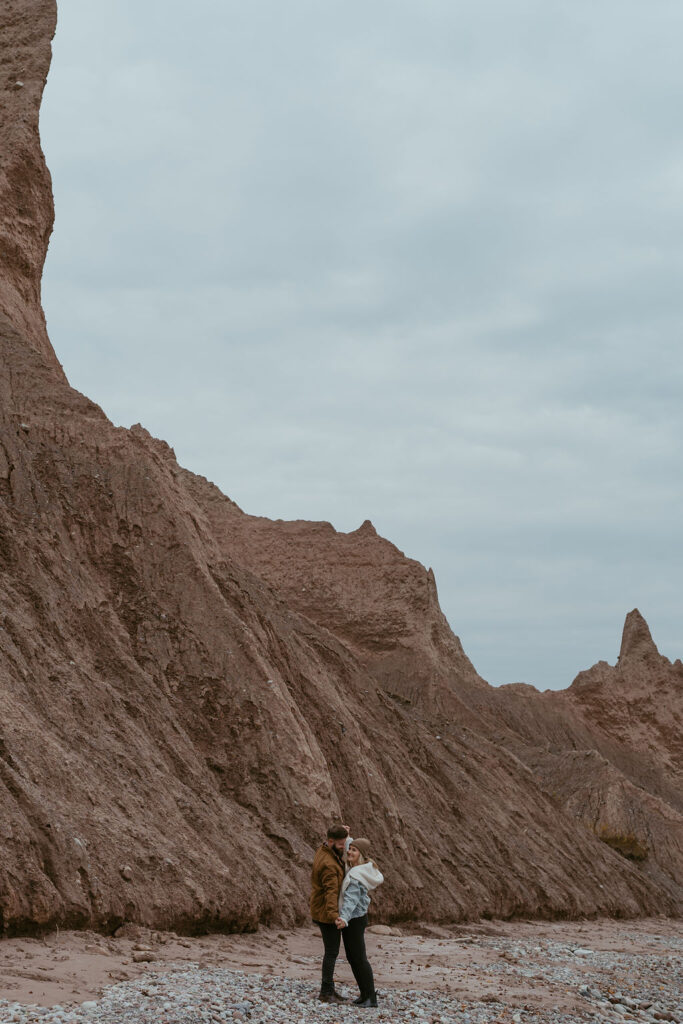 couple during their adventurous engagement session 