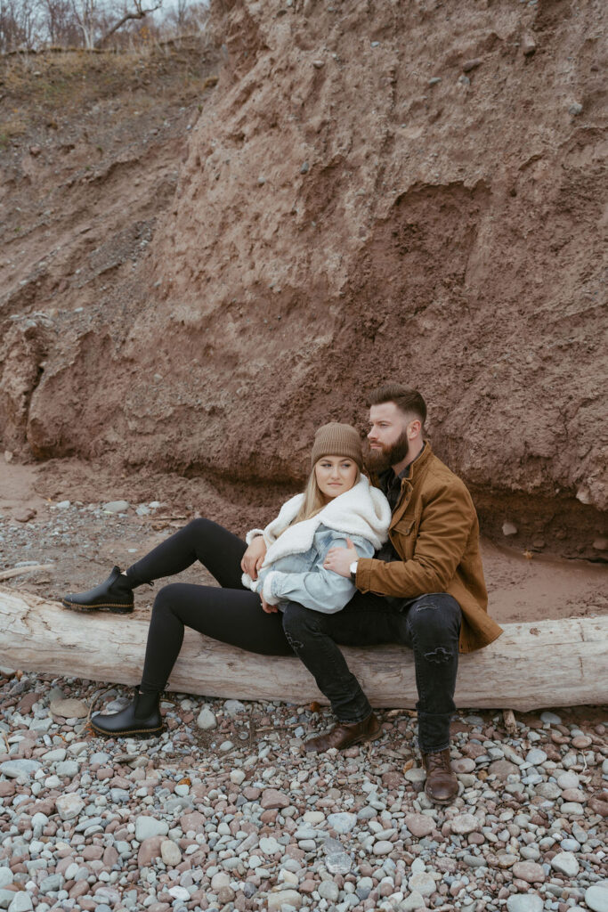 newly engaged couple at their session 