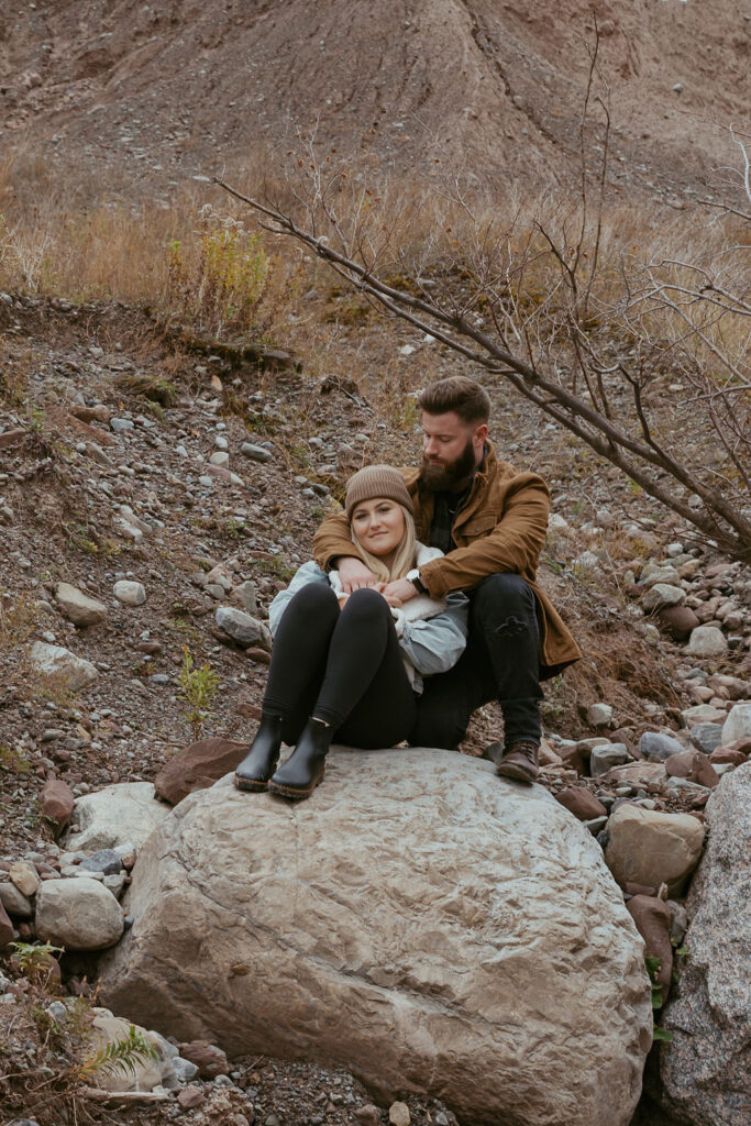 couple sitting during their photoshoot 