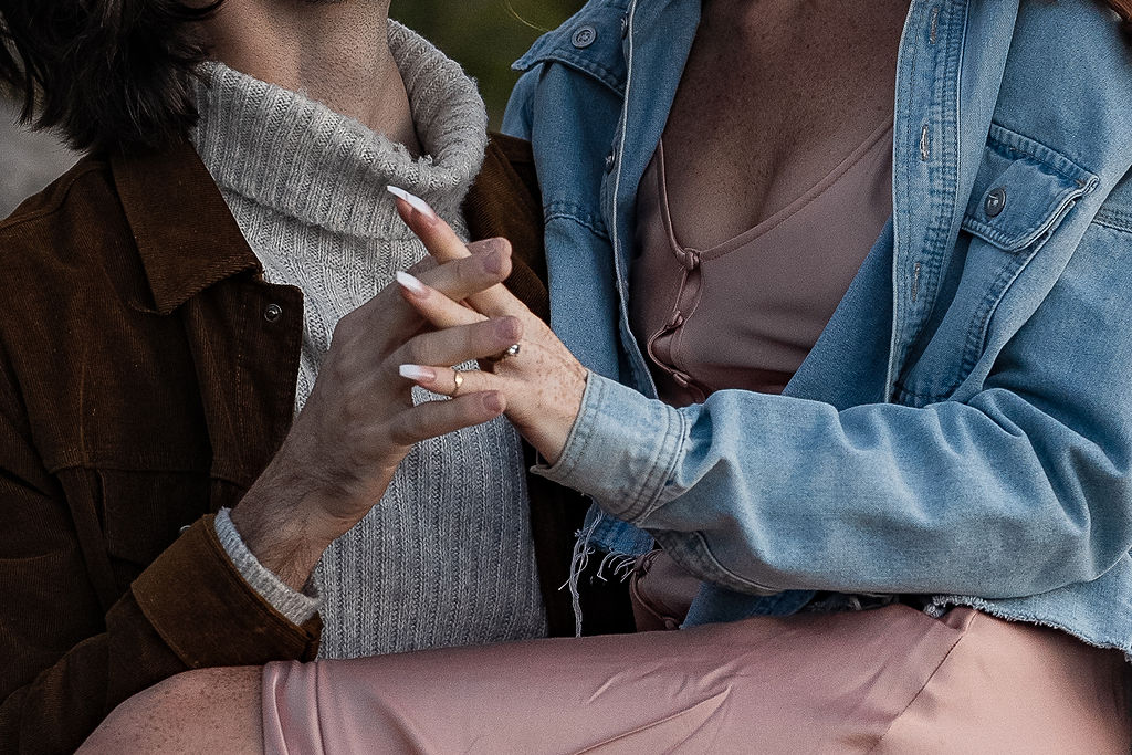 couple holding hands at yosemite national park