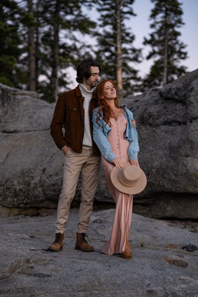 cute couple at their sunrise engagement session 