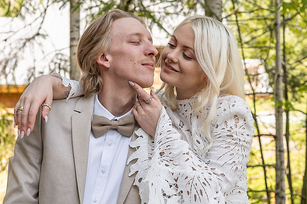 bride and groom at their ceremony