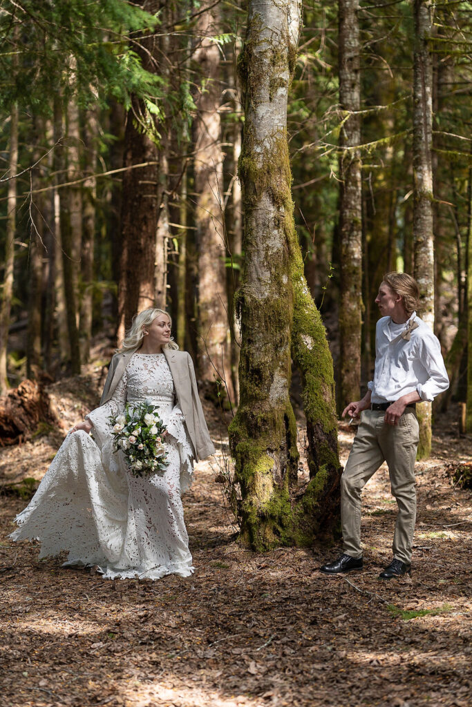 beautiful couple looking at each other