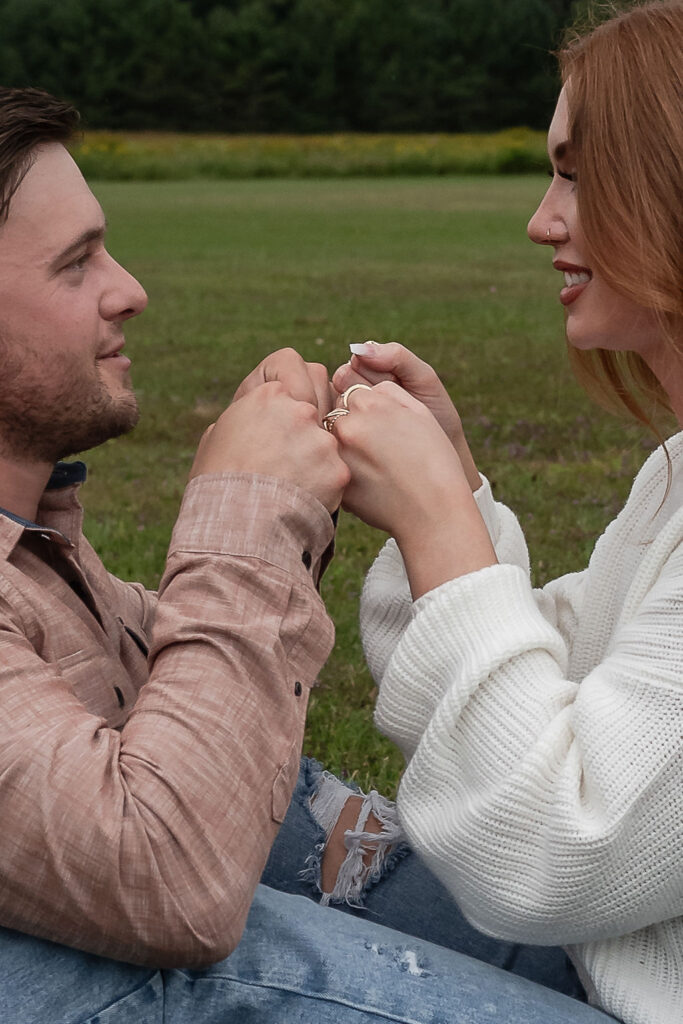 couple playing during their photoshoot