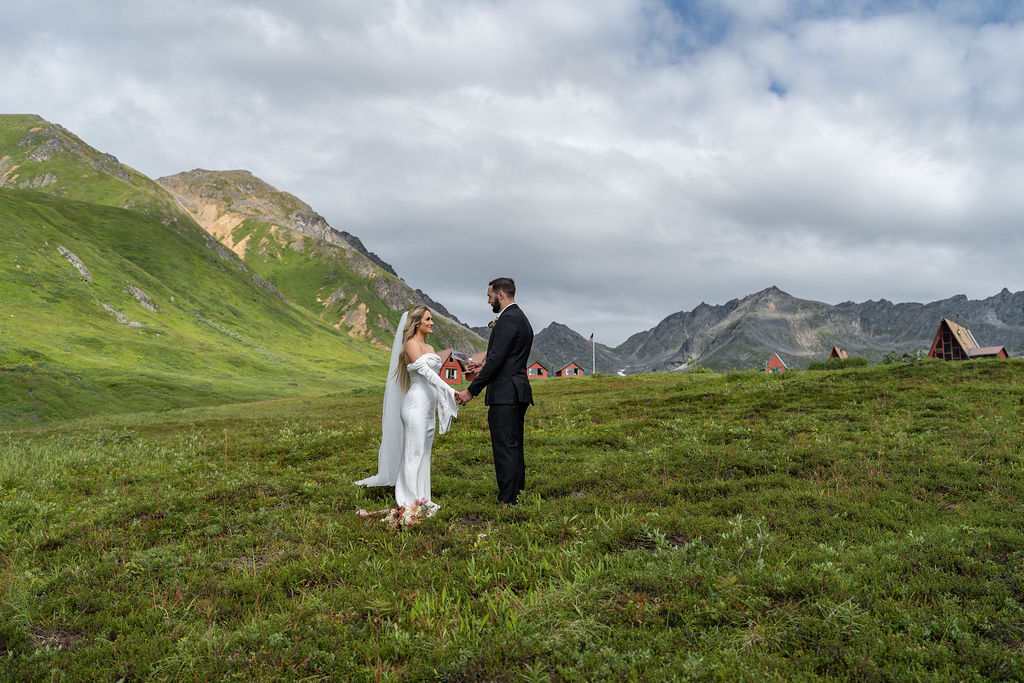 bride and groom exchanging their vows