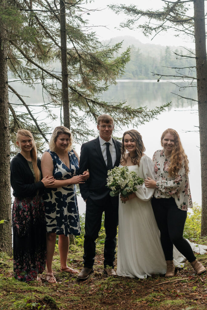 bride and groom with their best friends