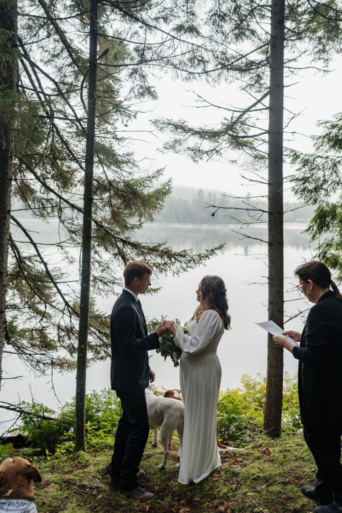 bride and groom at their elopement ceremony