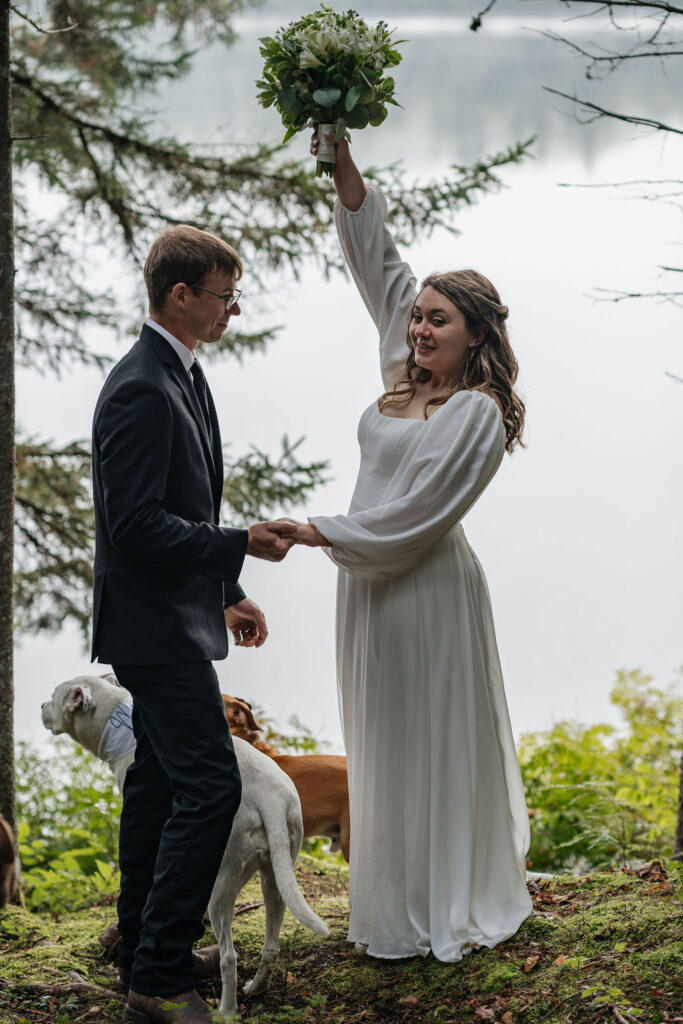 bride and groom after their wedding ceremony