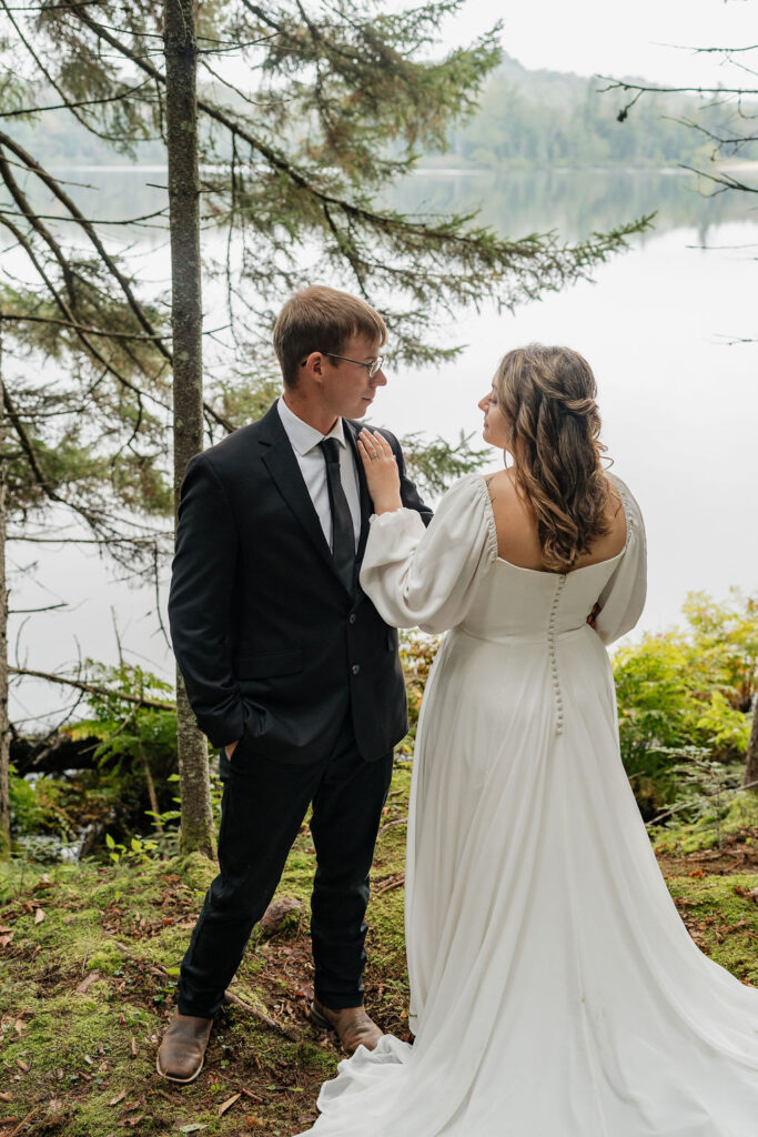 cute portrait of the newly married couple