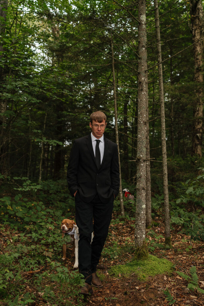 groom heading to his elopement ceremony 