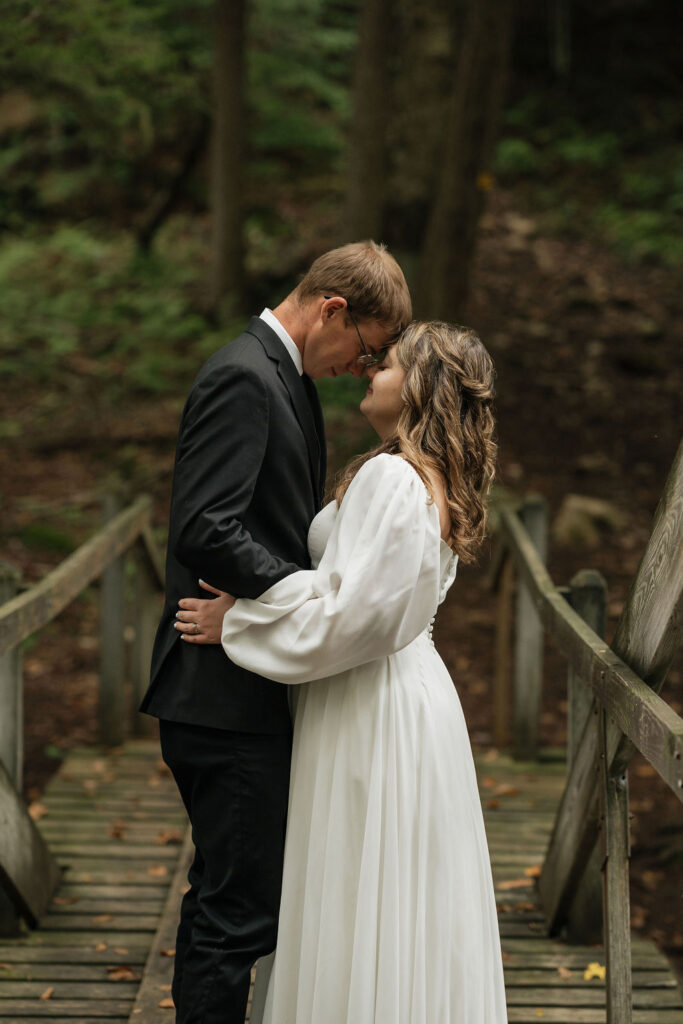 cute couple before their elopement reception