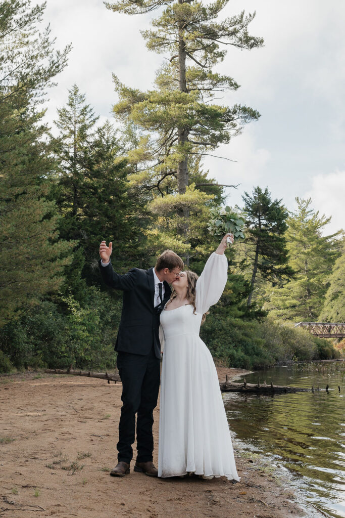 happy newly eloped couple