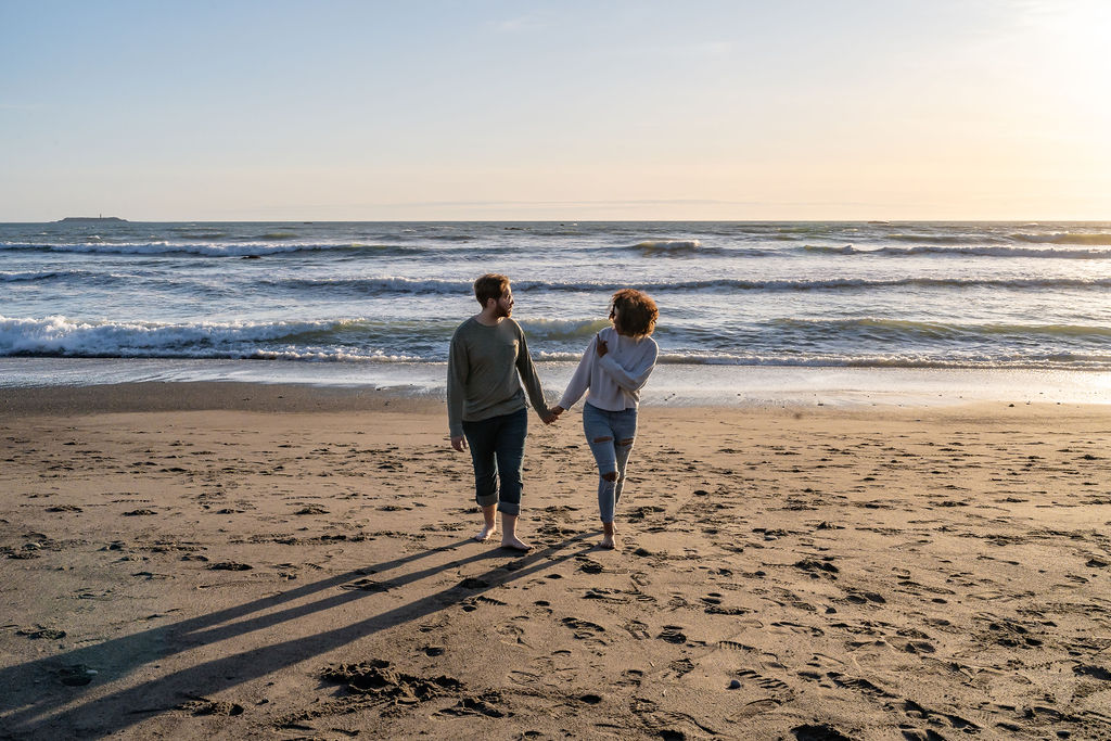 golden hour beach photoshoot - engagement photo location