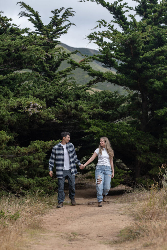 adventurous couple at their fun engagement session