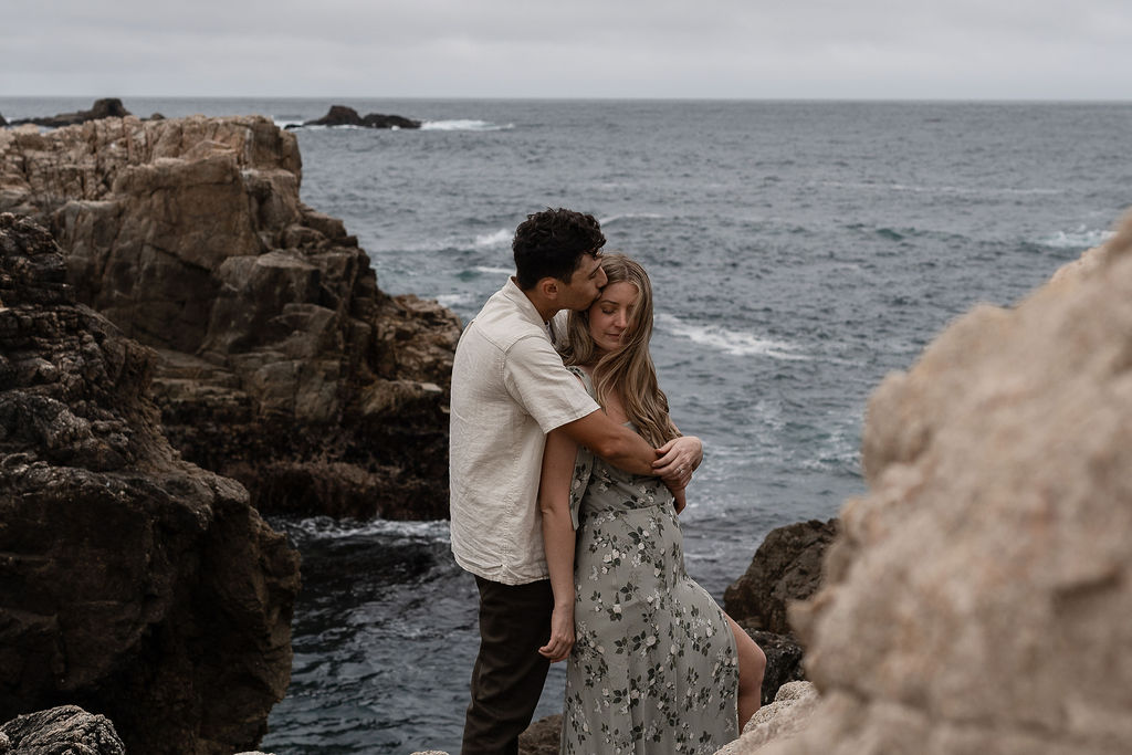 cute couple hugging during their photoshoot