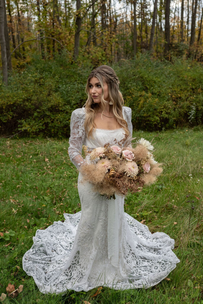 portrait of the bride before her wedding ceremony