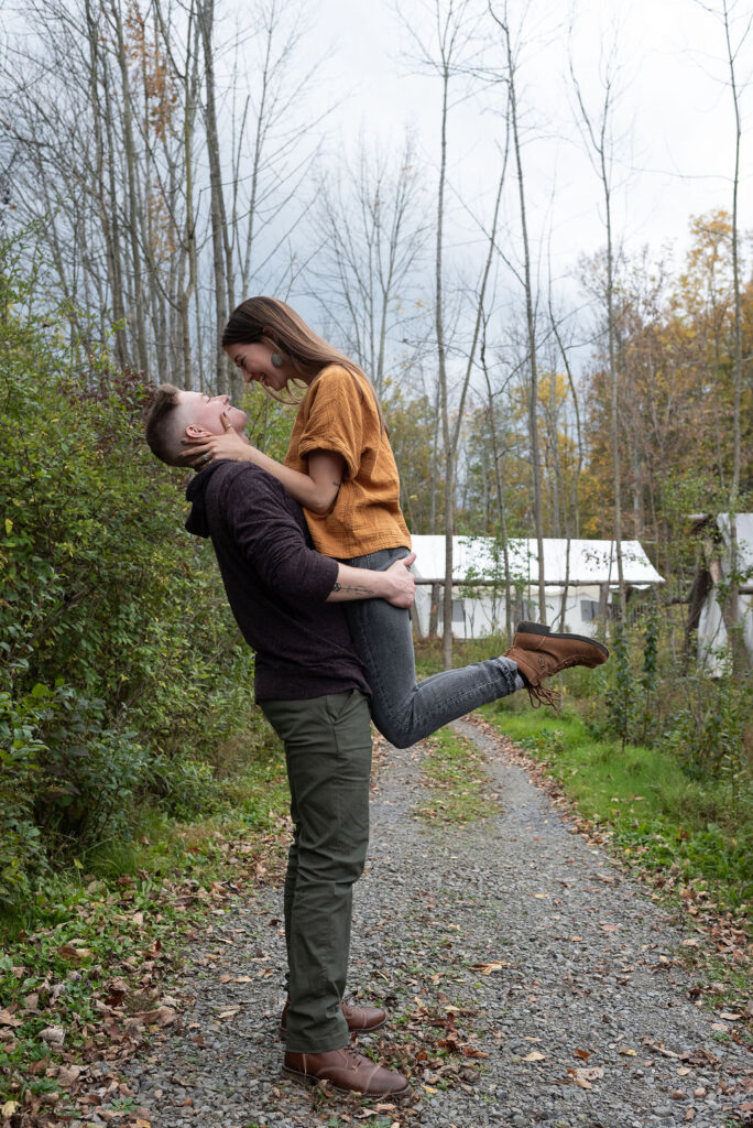 couple laughing during their photoshoot