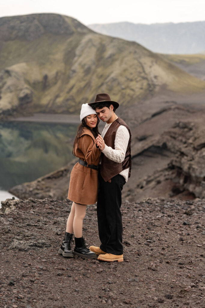 couple hugging during their elopement session