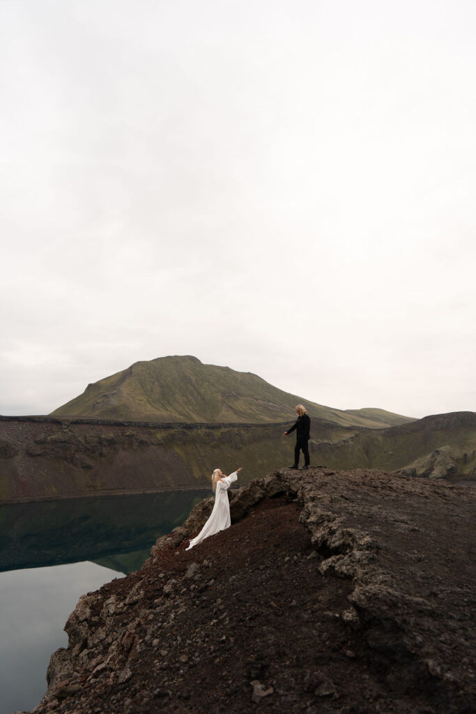 couple at their dream iceand elopement 