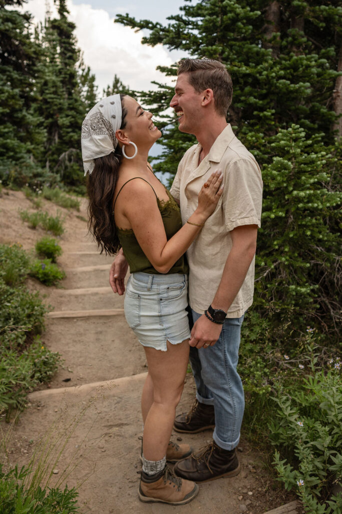 happy couple at their adventurous session