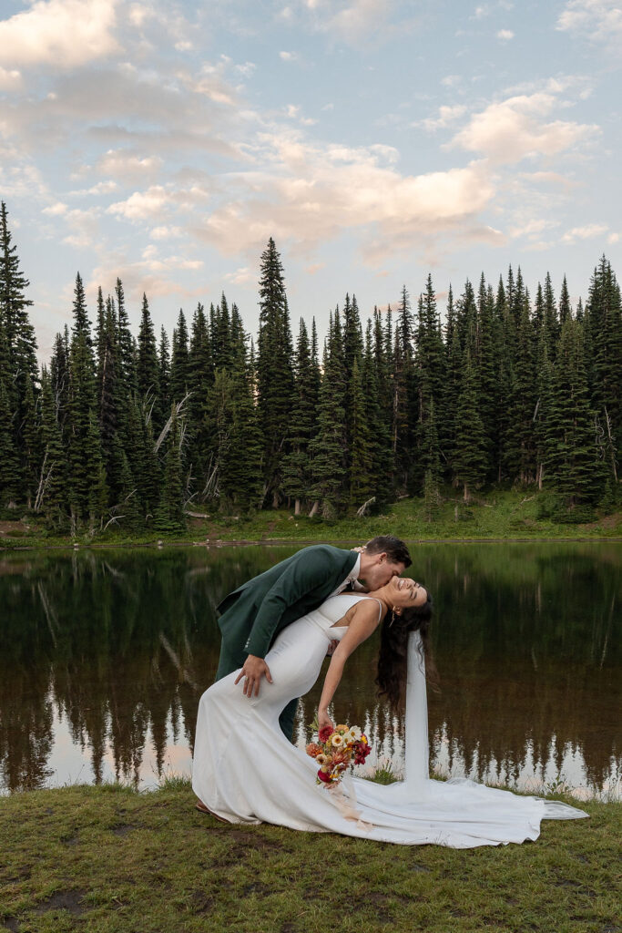 happy couple kissing 