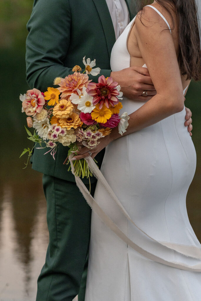 colorful elopement bouquet 