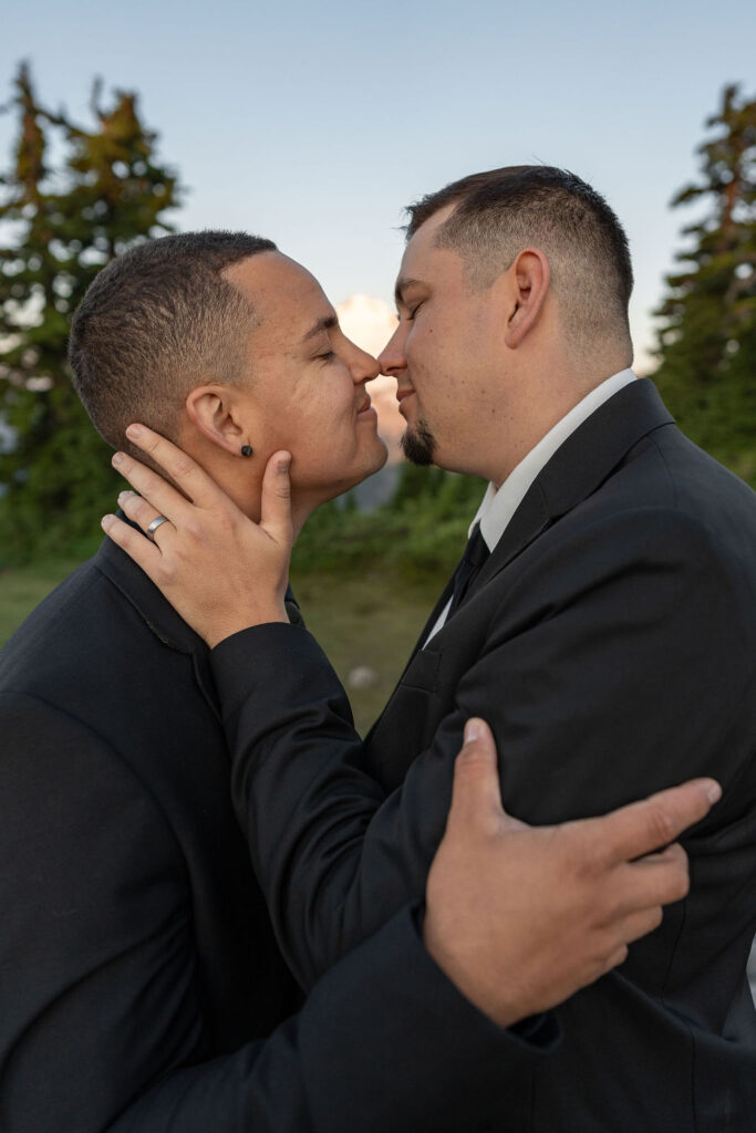 couple looking at each other 