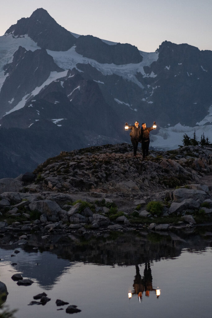 cute couple at their fun elopement