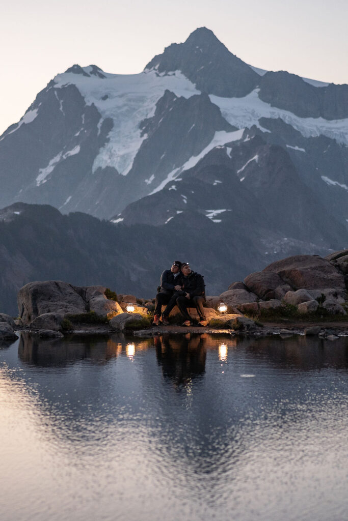 couple at their adventure elopement