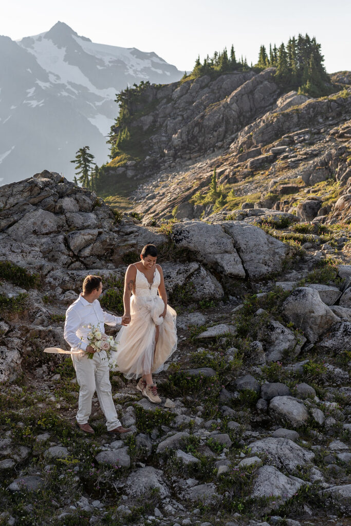 couple at their dream elopement at the north cascades NP