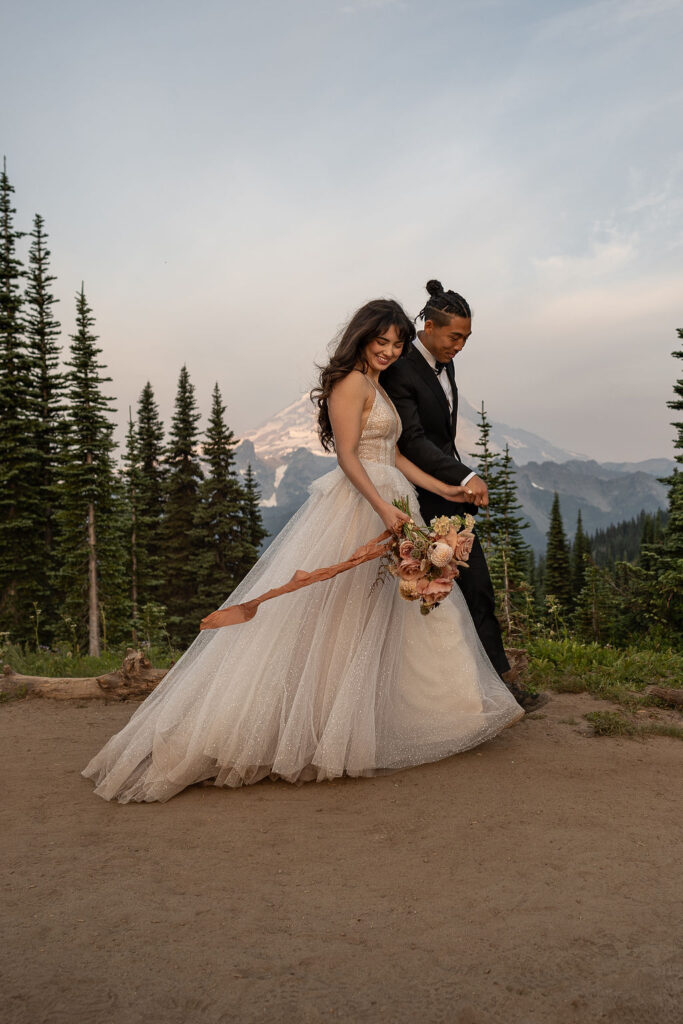 couple holding hands during their photoshoot