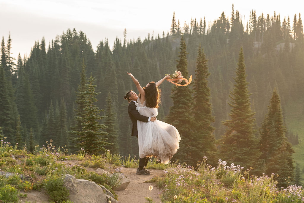 happy couple dancing