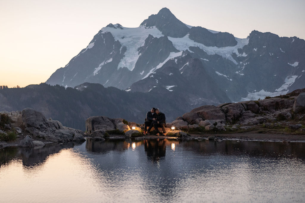 happy couple at their adventurous elopement