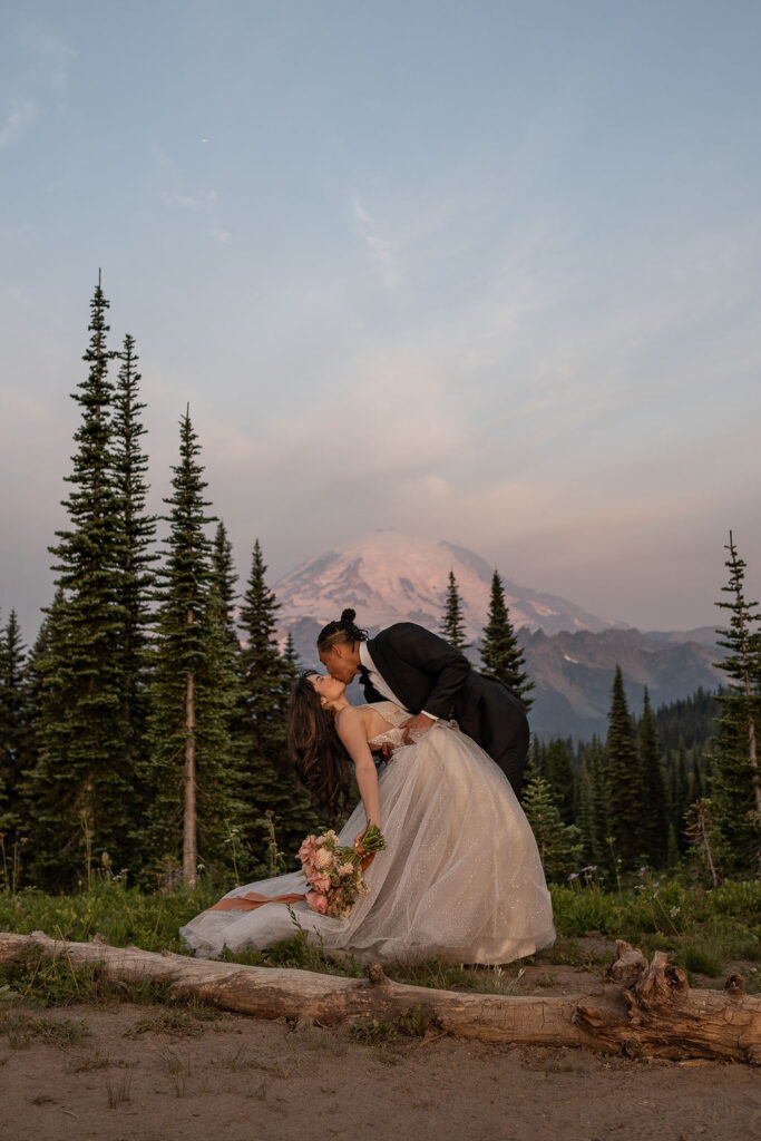 sunrise elopement in mt. rainier national park