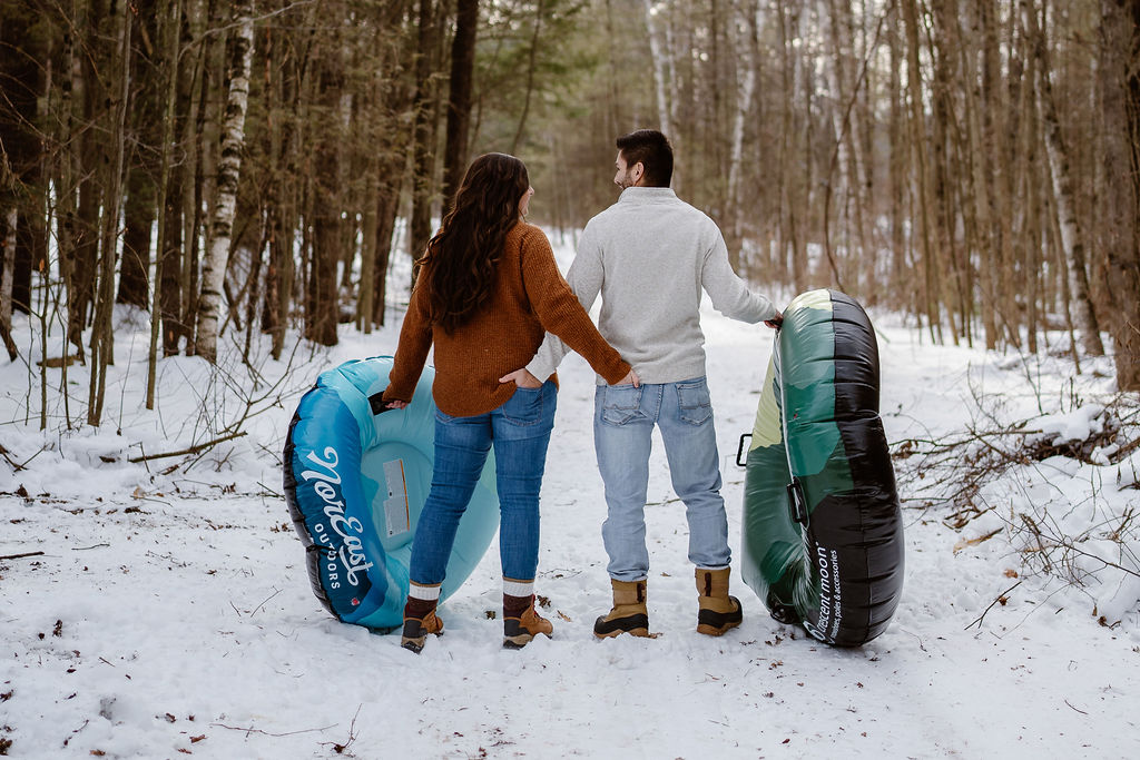 cute couple at their dream winter couple photoshoot