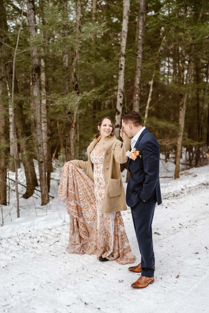 picture of the bride and groom holding hands 