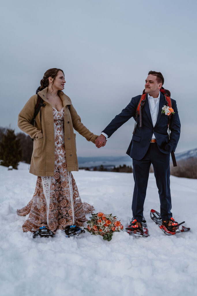 bride and groom at their elopement adventure