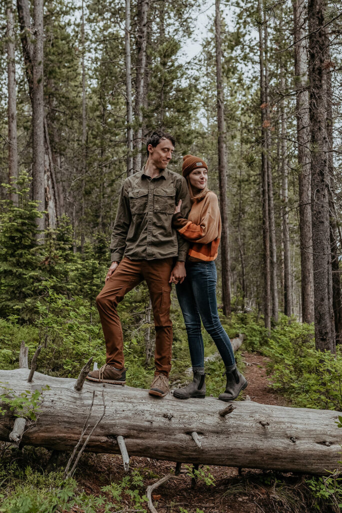 couple at their outdoor adventurous elopement