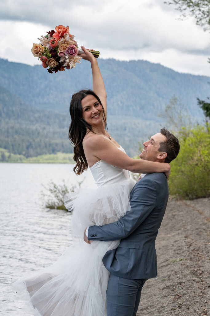 happy couple a their photoshoot in washington