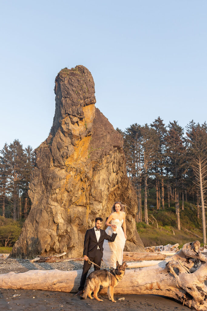 picture of the bride and groom holding hands