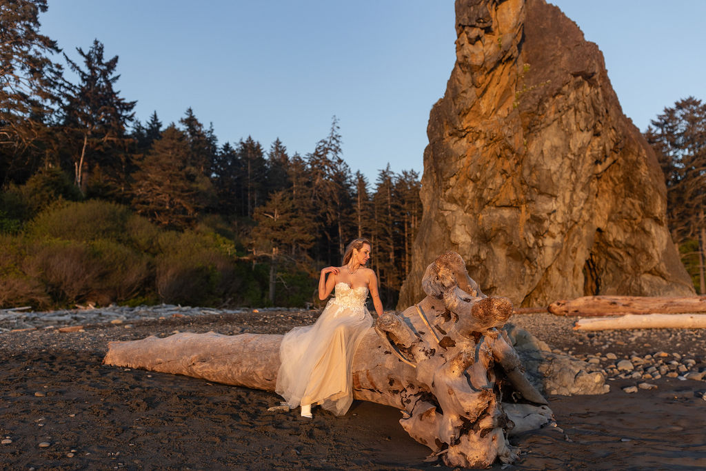 cute picture of the bride - eloping at ruby beach 